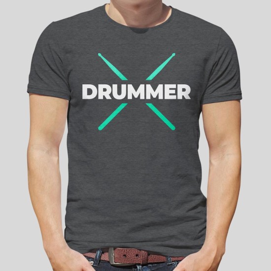 Camiseta Drummer na cor chumbo mescla